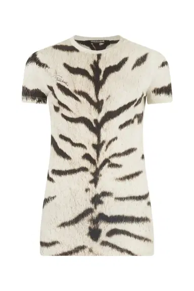 Roberto Cavalli Woman T-Shirt With White Tigresse OGAT X Roberto Cavalli Print | Thumbnail 1 Roberto Cavalli Woman T-Shirt With White Tigresse OGAT X Roberto Cavalli Print | Thumbnail 1