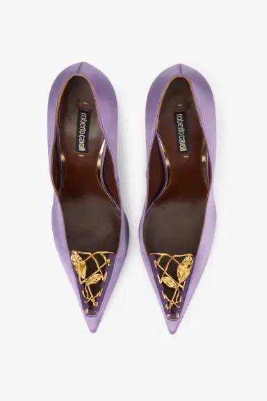 Roberto Cavalli Lilac Pumps With Leaf Insert | Thumbnail 5 Roberto Cavalli Lilac Pumps With Leaf Insert | Thumbnail 5