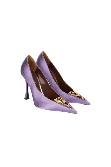 Roberto Cavalli Lilac Pumps With Leaf Insert | Thumbnail 1 Roberto Cavalli Lilac Pumps With Leaf Insert | Thumbnail 1