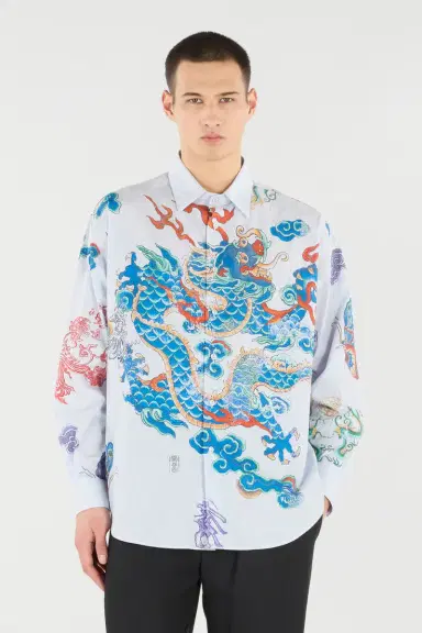 Roberto Cavalli Shirt With Dragon, Flowers And Butterflies | Thumbnail 2 Roberto Cavalli Shirt With Dragon, Flowers And Butterflies | Thumbnail 2