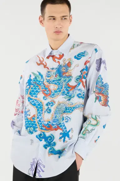 Roberto Cavalli Shirt With Dragon, Flowers And Butterflies | Thumbnail 5 Roberto Cavalli Shirt With Dragon, Flowers And Butterflies | Thumbnail 5