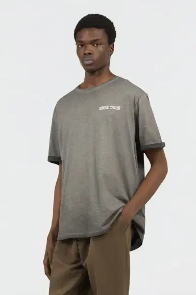 Roberto Cavalli Grey T-Shirt with Back Snake Print | Thumbnail 2 Roberto Cavalli Grey T-Shirt with Back Snake Print | Thumbnail 2