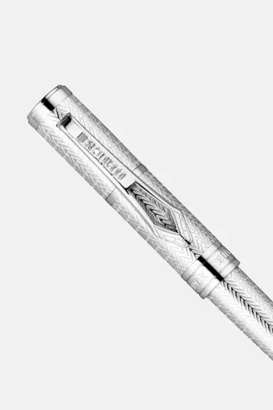Roberto Cavalli Roberto Cavalli Chevron Ballpoint Pen, Silver Color | Thumbnail 2 Roberto Cavalli Roberto Cavalli Chevron Ballpoint Pen, Silver Color | Thumbnail 2