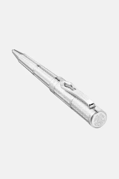 Roberto Cavalli Roberto Cavalli Chevron Ballpoint Pen, Silver Color | Thumbnail 4 Roberto Cavalli Roberto Cavalli Chevron Ballpoint Pen, Silver Color | Thumbnail 4