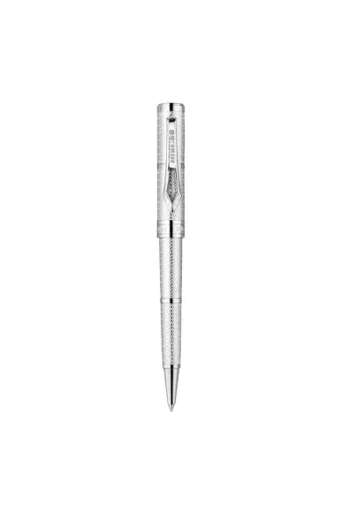 Roberto Cavalli Roberto Cavalli Chevron Ballpoint Pen, Silver Color | Thumbnail 1 Roberto Cavalli Roberto Cavalli Chevron Ballpoint Pen, Silver Color | Thumbnail 1