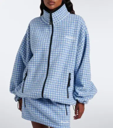 Miu Miu Gingham fleece jacket | Thumbnail 3 Miu Miu Gingham fleece jacket | Thumbnail 3