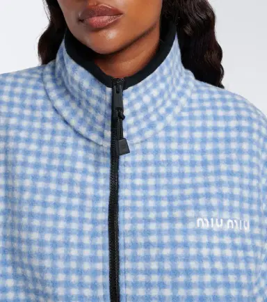 Miu Miu Gingham fleece jacket | Thumbnail 6 Miu Miu Gingham fleece jacket | Thumbnail 6