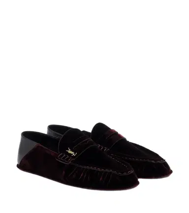 Saint Laurent Le Loafer velvet penny loafers | Thumbnail 1 Saint Laurent Le Loafer velvet penny loafers | Thumbnail 1