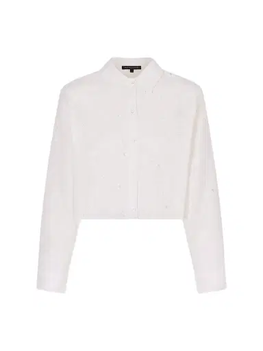 Kiki de Montparnasse Women's Simone Eyelet Linen-Cotton Crop Shirt - | Thumbnail 1 Kiki de Montparnasse Women's Simone Eyelet Linen-Cotton Crop Shirt - | Thumbnail 1