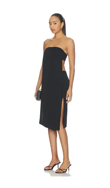 EAVES Brynn Polished Crepe Midi Dress | Thumbnail 1 EAVES Brynn Polished Crepe Midi Dress | Thumbnail 1