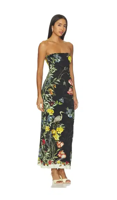 Alice + Olivia Alice + Olivia Delora Strapless Midi Dress | Thumbnail 2 Alice + Olivia Alice + Olivia Delora Strapless Midi Dress | Thumbnail 2