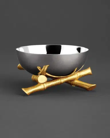 L 'Objet Bambou 24K Gold-Plated Bowl, 6" Round | Thumbnail 2 L 'Objet Bambou 24K Gold-Plated Bowl, 6" Round | Thumbnail 2