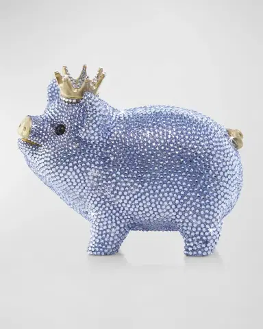 Jay Strongwater Baby Blue Piggy Bank w/ Crown | Thumbnail 3 Jay Strongwater Baby Blue Piggy Bank w/ Crown | Thumbnail 3
