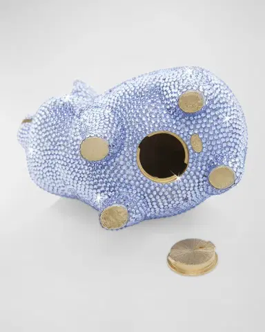Jay Strongwater Baby Blue Piggy Bank w/ Crown | Thumbnail 5 Jay Strongwater Baby Blue Piggy Bank w/ Crown | Thumbnail 5