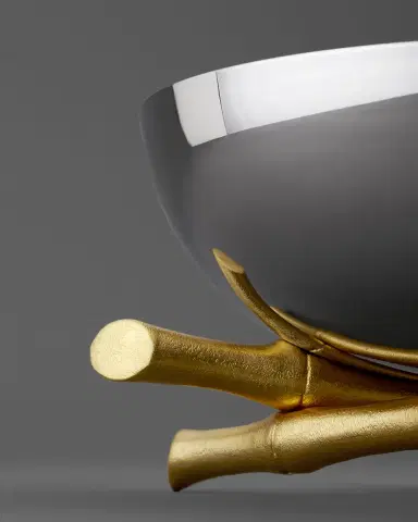 L 'Objet Bambou 24K Gold-Plated Bowl, 12" Round | Thumbnail 2 L 'Objet Bambou 24K Gold-Plated Bowl, 12" Round | Thumbnail 2