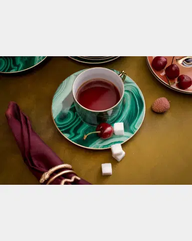 L 'Objet Malachite Espresso Cup & Saucer | Thumbnail 2 L 'Objet Malachite Espresso Cup & Saucer | Thumbnail 2