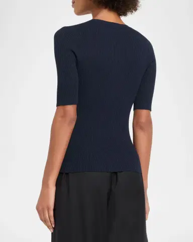 Oh My Goat Viscose Rib Knit Crewneck Sweater | Thumbnail 3 Oh My Goat Viscose Rib Knit Crewneck Sweater | Thumbnail 3