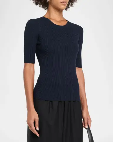 Oh My Goat Viscose Rib Knit Crewneck Sweater | Thumbnail 4 Oh My Goat Viscose Rib Knit Crewneck Sweater | Thumbnail 4