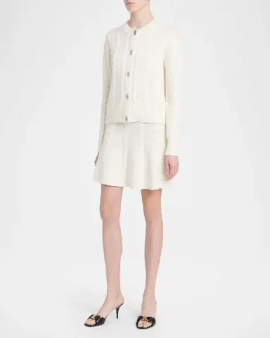 FERRAGAMO Wool-Cashmere Cable Knit Gancio Cardigan | Thumbnail 6 FERRAGAMO Wool-Cashmere Cable Knit Gancio Cardigan | Thumbnail 6