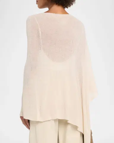 Oh My Goat Asymmetric Feather Cashmere Poncho | Thumbnail 3 Oh My Goat Asymmetric Feather Cashmere Poncho | Thumbnail 3
