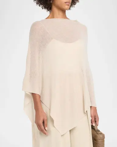 Oh My Goat Asymmetric Feather Cashmere Poncho | Thumbnail 4 Oh My Goat Asymmetric Feather Cashmere Poncho | Thumbnail 4