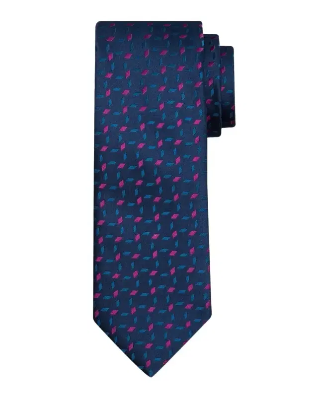 Men's Diamond Crisscross Jacquard Silk Tie Men's Diamond Crisscross Jacquard Silk Tie