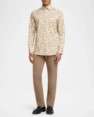 Etro Men 's Cotton-Stretch Paisley Sport Shirt | Thumbnail 2 Etro Men 's Cotton-Stretch Paisley Sport Shirt | Thumbnail 2