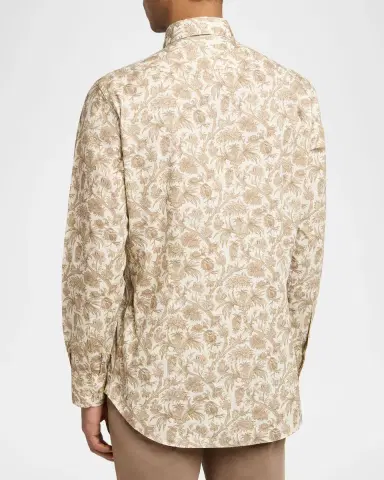 Etro Men 's Cotton-Stretch Paisley Sport Shirt | Thumbnail 3 Etro Men 's Cotton-Stretch Paisley Sport Shirt | Thumbnail 3