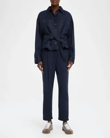 Brunello Cucinelli Brushed Wool Belted Shirt Jacket | Thumbnail 2 Brunello Cucinelli Brushed Wool Belted Shirt Jacket | Thumbnail 2