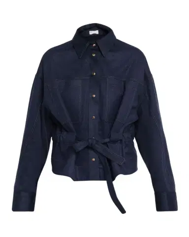 Brunello Cucinelli Brushed Wool Belted Shirt Jacket | Thumbnail 1 Brunello Cucinelli Brushed Wool Belted Shirt Jacket | Thumbnail 1