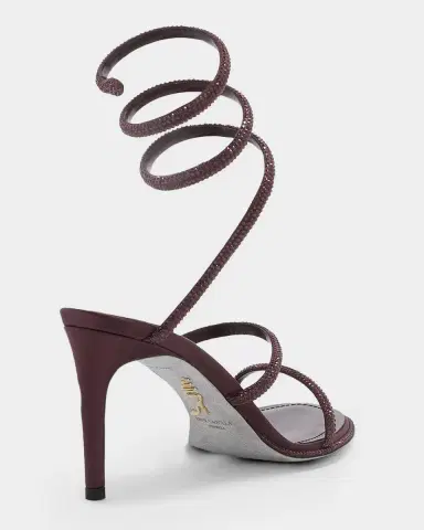 Rene Caovilla 105mm Cleo Embellished Satin Snake-Wrap Sandals | Thumbnail 3 Rene Caovilla 105mm Cleo Embellished Satin Snake-Wrap Sandals | Thumbnail 3