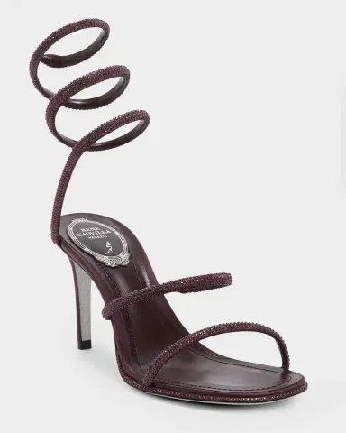 Rene Caovilla 105mm Cleo Embellished Satin Snake-Wrap Sandals | Thumbnail 6 Rene Caovilla 105mm Cleo Embellished Satin Snake-Wrap Sandals | Thumbnail 6
