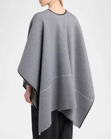 Giorgio Armani Wool-Cashmere Front-Tie Poncho | Thumbnail 3 Giorgio Armani Wool-Cashmere Front-Tie Poncho | Thumbnail 3