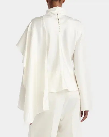 Róhe Foulard Drape Silk Top | Thumbnail 3 Róhe Foulard Drape Silk Top | Thumbnail 3