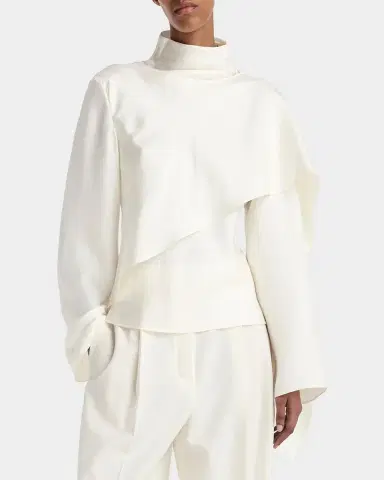 Róhe Foulard Drape Silk Top | Thumbnail 4 Róhe Foulard Drape Silk Top | Thumbnail 4