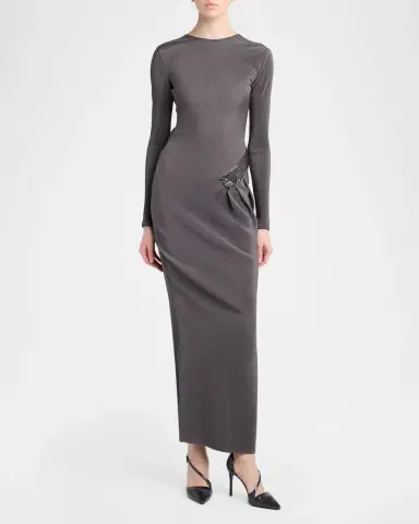 Giorgio Armani Embellished Asymmetric Column Dress | Thumbnail 2 Giorgio Armani Embellished Asymmetric Column Dress | Thumbnail 2