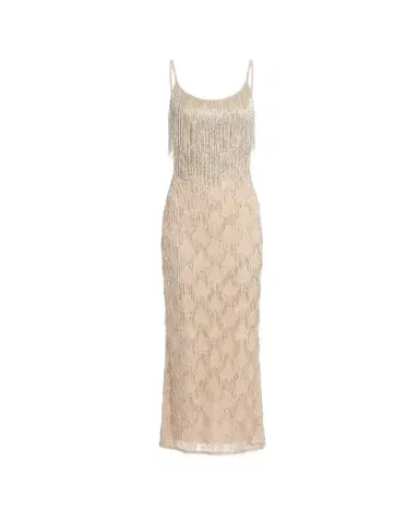 Mac Duggal Fringed Metallic Midi Dress | Thumbnail 1 Mac Duggal Fringed Metallic Midi Dress | Thumbnail 1