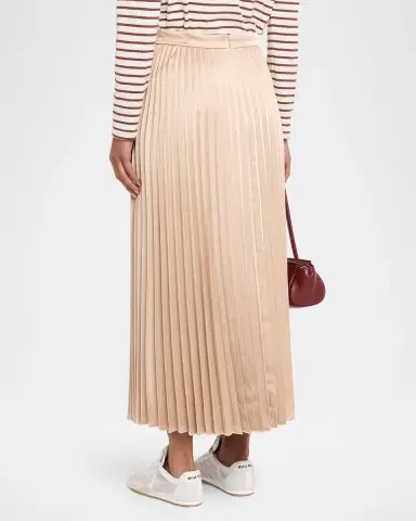 Weekend Max Mara Pleated Washed Satin Maxi Skirt | Thumbnail 3 Weekend Max Mara Pleated Washed Satin Maxi Skirt | Thumbnail 3