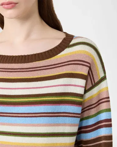Weekend Max Mara Striped Crewneck Cotton Sweater | Thumbnail 3 Weekend Max Mara Striped Crewneck Cotton Sweater | Thumbnail 3