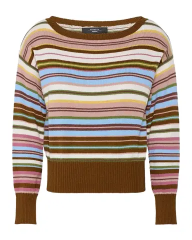 Weekend Max Mara Striped Crewneck Cotton Sweater | Thumbnail 1 Weekend Max Mara Striped Crewneck Cotton Sweater | Thumbnail 1