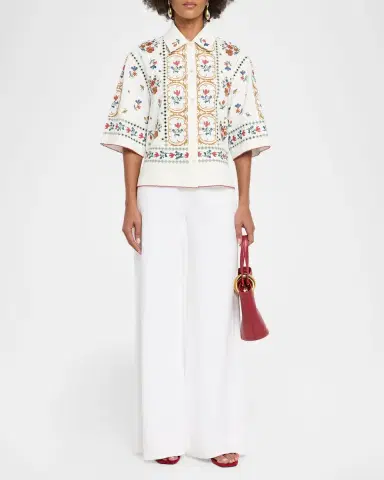 Weekend Max Mara Embroidered Eyelet Cotton Shirt | Thumbnail 2 Weekend Max Mara Embroidered Eyelet Cotton Shirt | Thumbnail 2