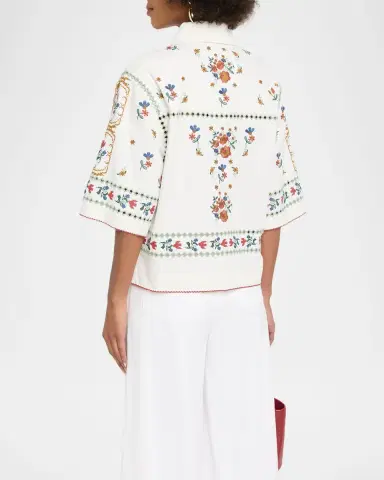 Weekend Max Mara Embroidered Eyelet Cotton Shirt | Thumbnail 3 Weekend Max Mara Embroidered Eyelet Cotton Shirt | Thumbnail 3