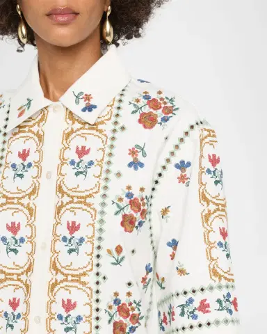 Weekend Max Mara Embroidered Eyelet Cotton Shirt | Thumbnail 5 Weekend Max Mara Embroidered Eyelet Cotton Shirt | Thumbnail 5