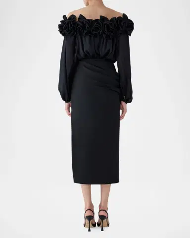 Carolina Herrera Rosette Off-the-Shoulder Blouse | Thumbnail 3 Carolina Herrera Rosette Off-the-Shoulder Blouse | Thumbnail 3