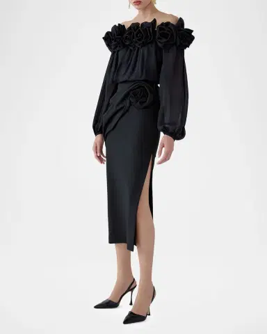Carolina Herrera Rosette Off-the-Shoulder Blouse | Thumbnail 4 Carolina Herrera Rosette Off-the-Shoulder Blouse | Thumbnail 4