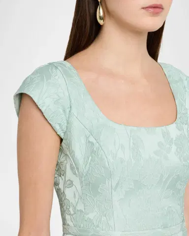 SACHIN BABI Grace Cap-Sleeve Cloque Column Gown | Thumbnail 5 SACHIN BABI Grace Cap-Sleeve Cloque Column Gown | Thumbnail 5