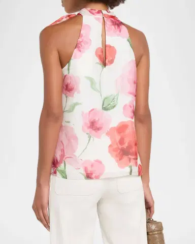 SACHIN BABI Deirdre Floral-Print Chiffon Halter Top | Thumbnail 3 SACHIN BABI Deirdre Floral-Print Chiffon Halter Top | Thumbnail 3