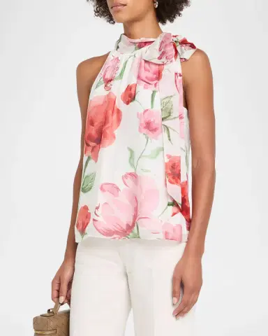SACHIN BABI Deirdre Floral-Print Chiffon Halter Top | Thumbnail 4 SACHIN BABI Deirdre Floral-Print Chiffon Halter Top | Thumbnail 4