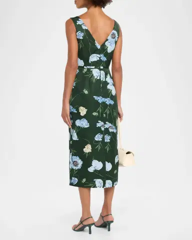 Erdem Floral Cotton Faille Midi Cocktail Dress | Thumbnail 3 Erdem Floral Cotton Faille Midi Cocktail Dress | Thumbnail 3