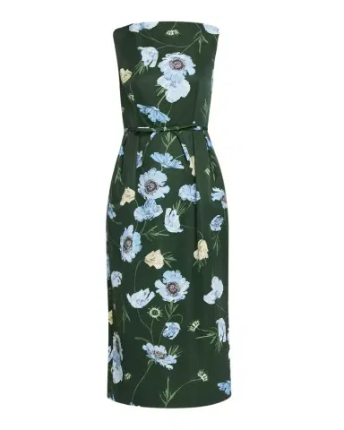 Erdem Floral Cotton Faille Midi Cocktail Dress | Thumbnail 1 Erdem Floral Cotton Faille Midi Cocktail Dress | Thumbnail 1